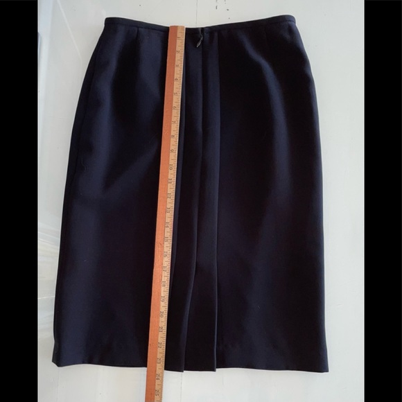 WOMENS STRAIGHT LINE BLACK SKIRT SIZE 2 LINED PLEATED ZIPPER HOOK & EYE - Picture 4 of 10